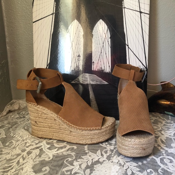 Annie Perforated Espadrille Platform Wedge - Picture 1 of 8